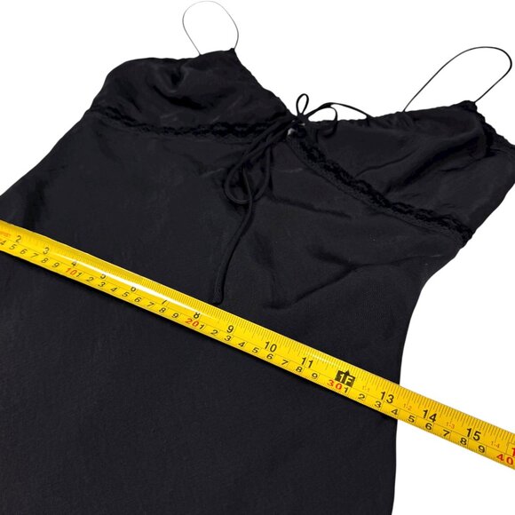 Princess PollyEmily Maxi Slip Dress SZ 8 Black Satin Gothic Whimsigoth Party - Picture 8 of 16